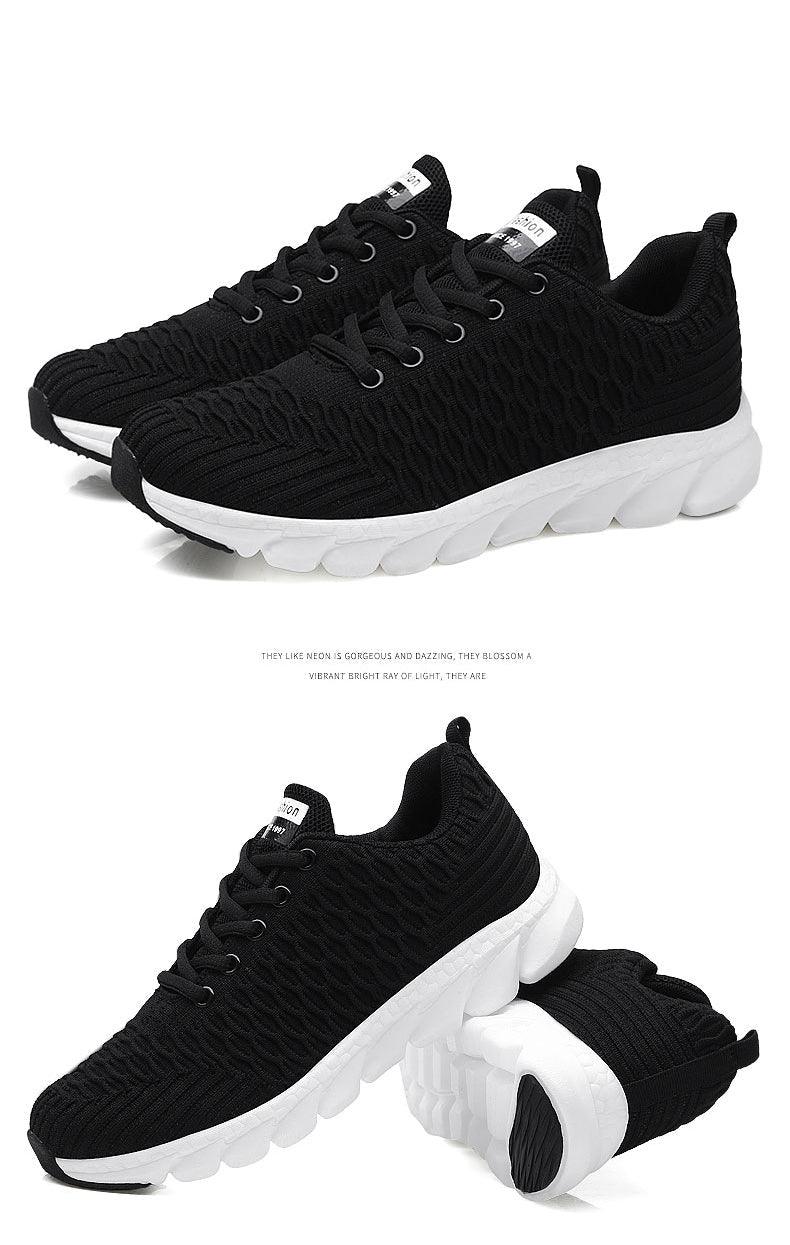 Baskets de course pour femmes Chaussures plates respirantes pour femmes Baskets décontractées légères à lacets Baskets légères décontractées d'extérieur en maille respirante Baskets de sport à la mode pour femmes