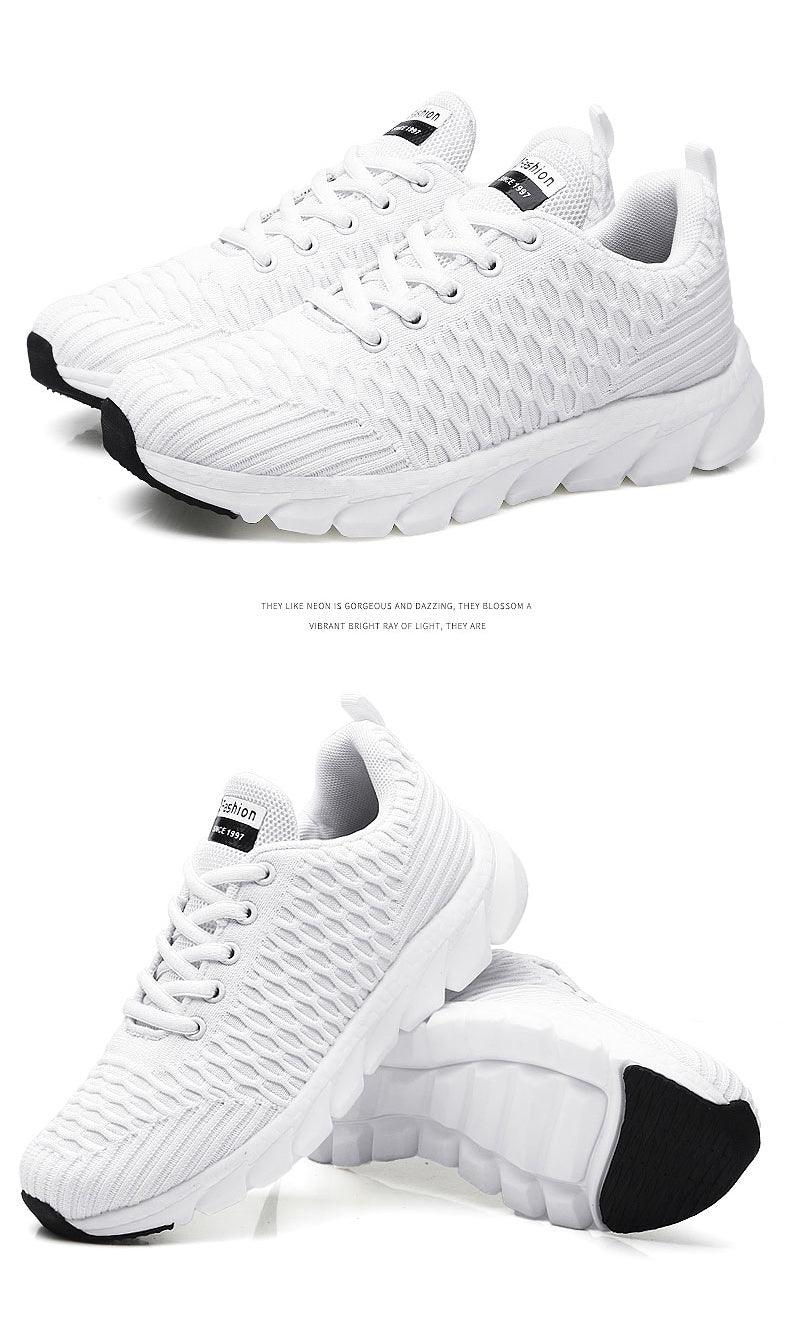Baskets de course pour femmes Chaussures plates respirantes pour femmes Baskets décontractées légères à lacets Baskets légères décontractées d'extérieur en maille respirante Baskets de sport à la mode pour femmes