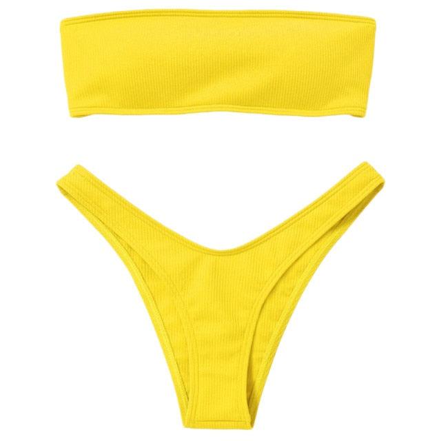 Maillot de bain deux pièces taille haute amincissant pour femme, maillot de bain de plage pour jeune fille, maillot de bain tendance pour femme, maillot de bain rembourré taille haute effronté.