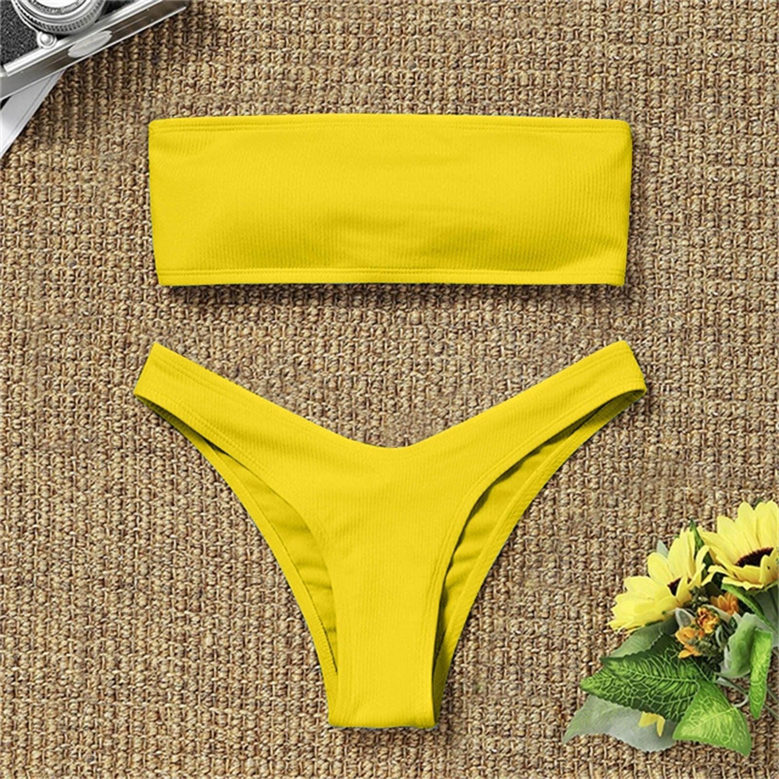 Maillot de bain deux pièces taille haute amincissant pour femme, maillot de bain de plage pour jeune fille, maillot de bain tendance pour femme, maillot de bain rembourré taille haute effronté.