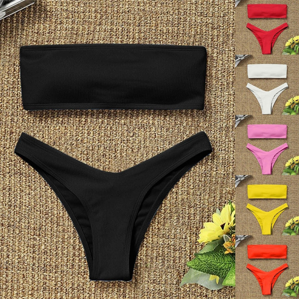 Maillot de bain deux pièces taille haute amincissant pour femme, maillot de bain de plage pour jeune fille, maillot de bain tendance pour femme, maillot de bain rembourré taille haute effronté.