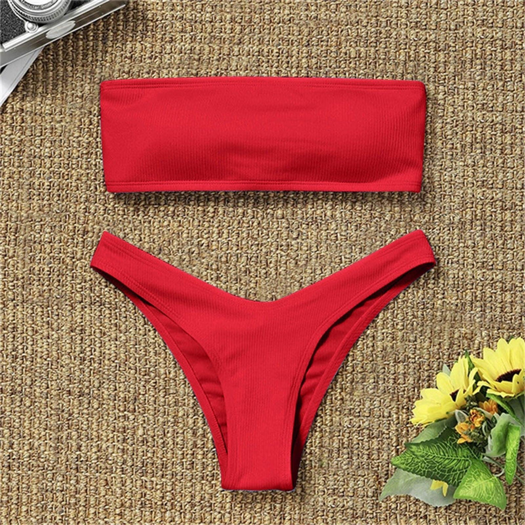Maillot de bain deux pièces taille haute amincissant pour femme, maillot de bain de plage pour jeune fille, maillot de bain tendance pour femme, maillot de bain rembourré taille haute effronté.