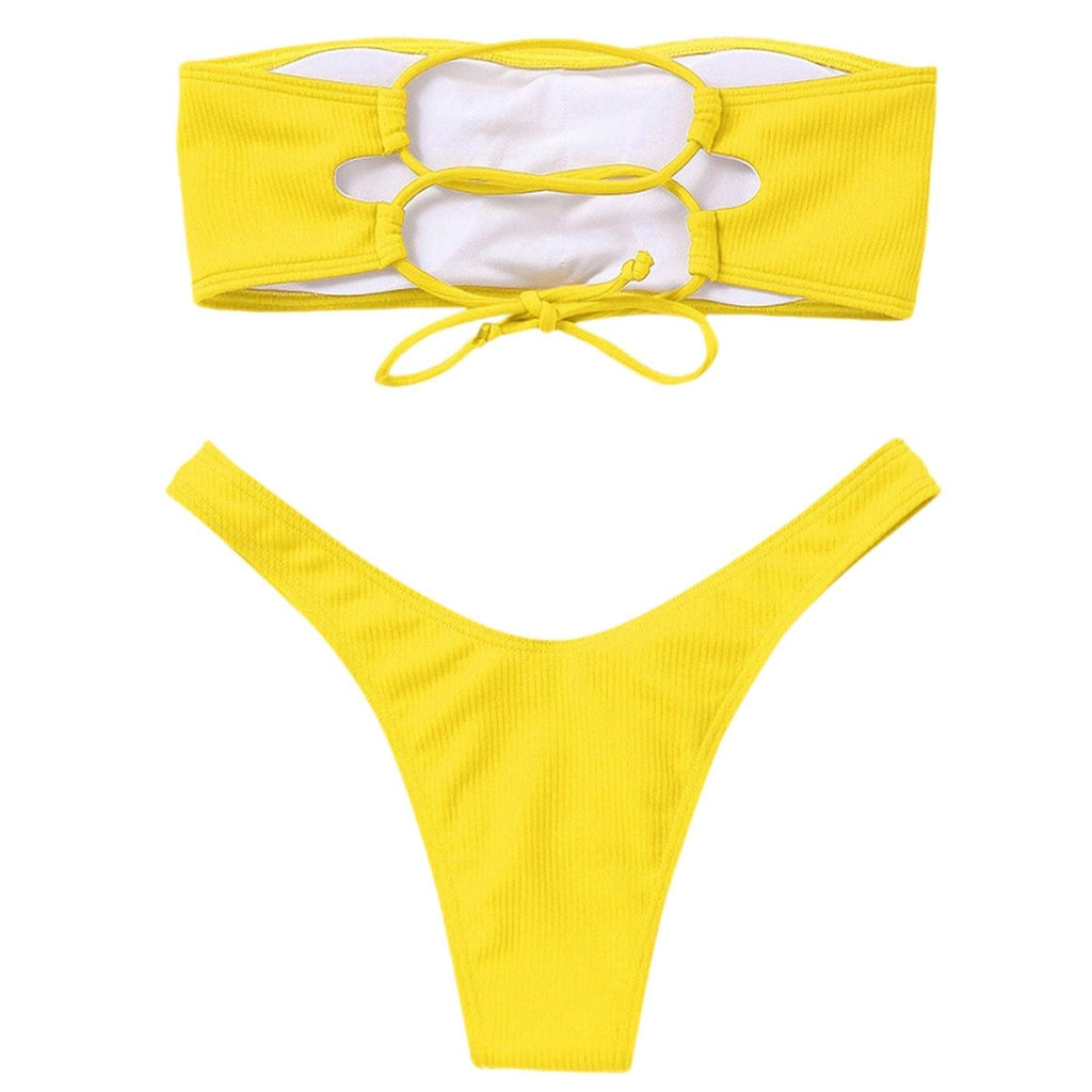 Maillot de bain deux pièces taille haute amincissant pour femme, maillot de bain de plage pour jeune fille, maillot de bain tendance pour femme, maillot de bain rembourré taille haute effronté.