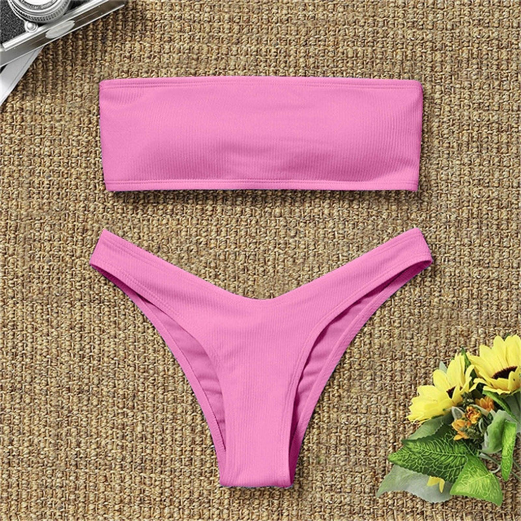Maillot de bain deux pièces taille haute amincissant pour femme, maillot de bain de plage pour jeune fille, maillot de bain tendance pour femme, maillot de bain rembourré taille haute effronté.