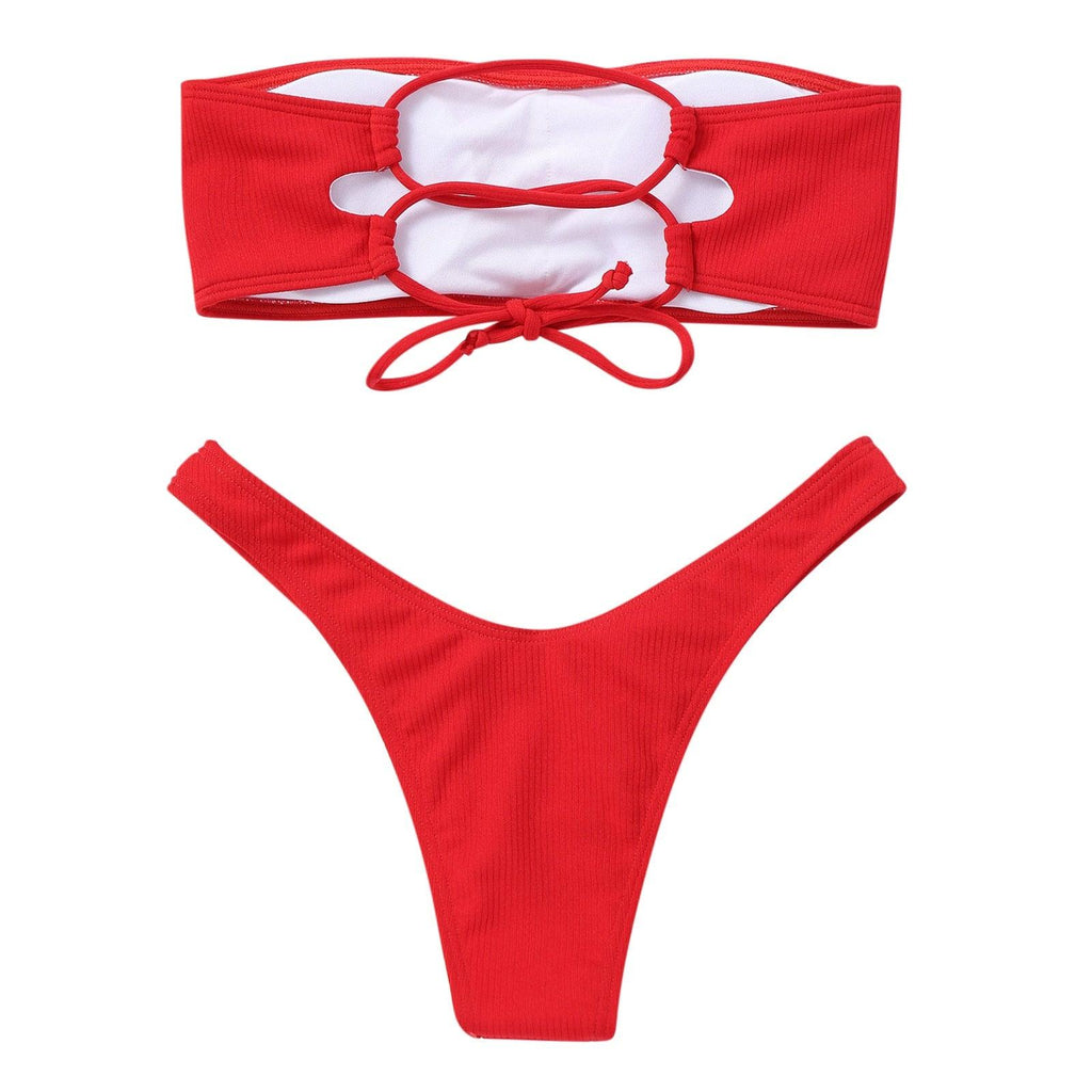 Maillot de bain deux pièces taille haute amincissant pour femme, maillot de bain de plage pour jeune fille, maillot de bain tendance pour femme, maillot de bain rembourré taille haute effronté.