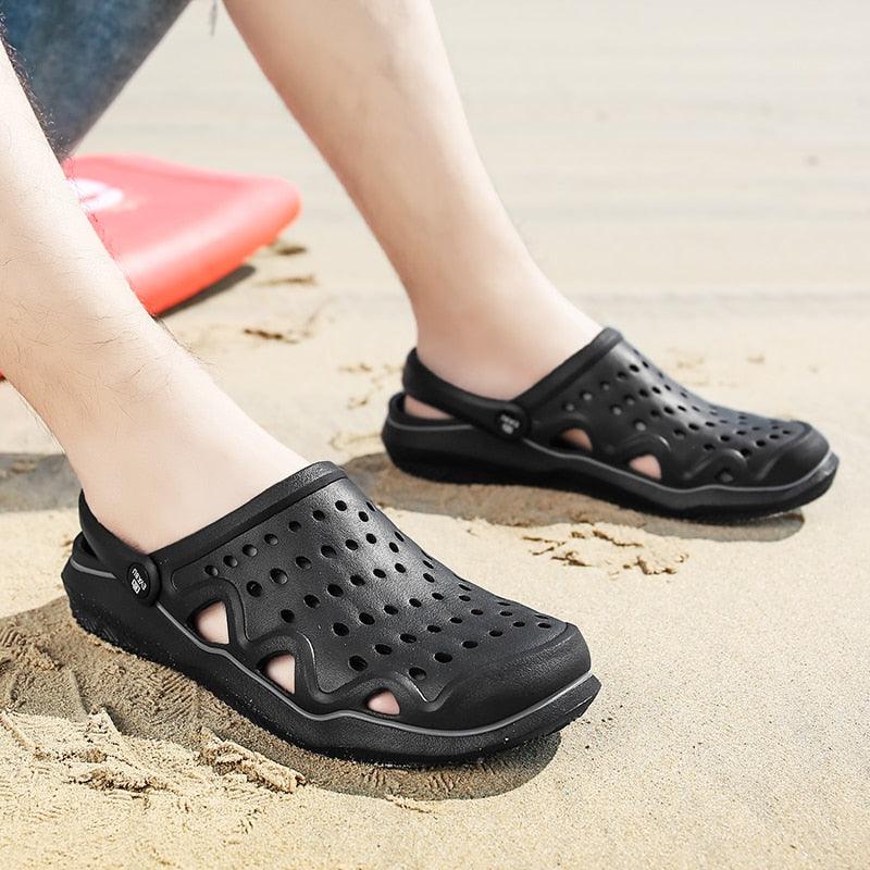 Sabots décontractés pour femme, sandales respirantes, pantoufles d'intérieur, chaussures d'été à enfiler pour femme, tongs, sabots de jardin, chaussures de plage, baskets de travail, sandales d'été respirantes, légères, à séchage rapide.