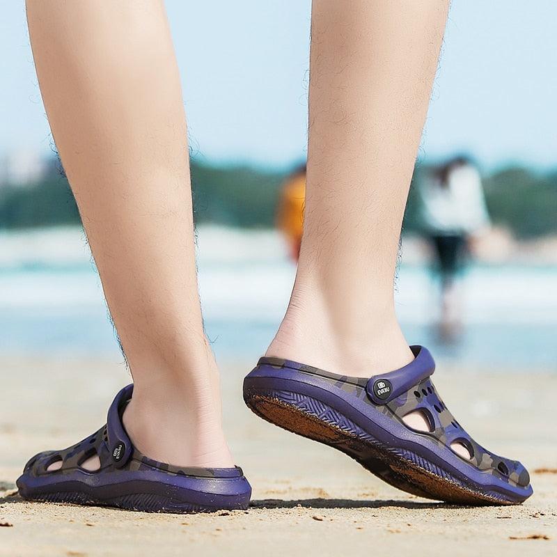 Sabots décontractés pour femme, sandales respirantes, pantoufles d'intérieur, chaussures d'été à enfiler pour femme, tongs, sabots de jardin, chaussures de plage, baskets de travail, sandales d'été respirantes, légères, à séchage rapide.