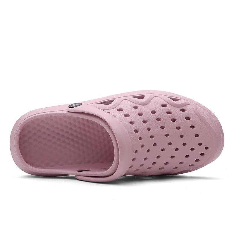 Sabots décontractés pour femme, sandales respirantes, pantoufles d'intérieur, chaussures d'été à enfiler pour femme, tongs, sabots de jardin, chaussures de plage, baskets de travail, sandales d'été respirantes, légères, à séchage rapide.