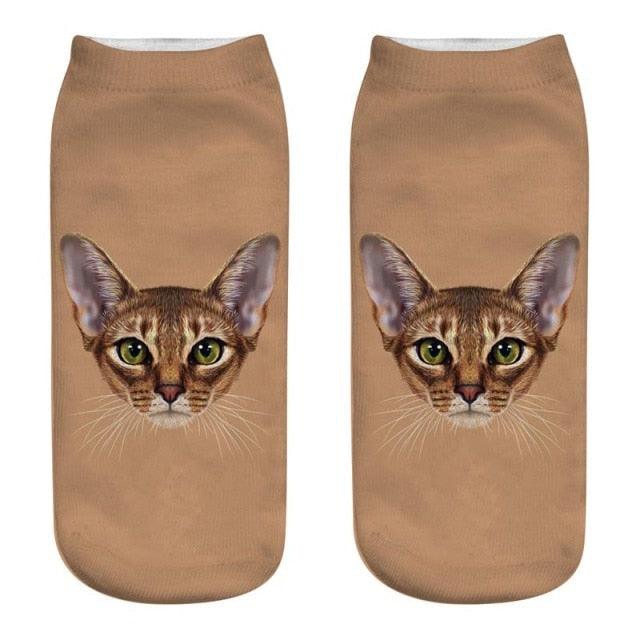 Chaussettes Femme Imprimé Animal Drôle Mignon 3D Chat Chaussettes Courtes Femme Chaussettes Mixtes Chaussettes Mode Dessin Animé Chat Style Mode Chaussettes Bateau Décontractées Pour Hommes Et Femmes