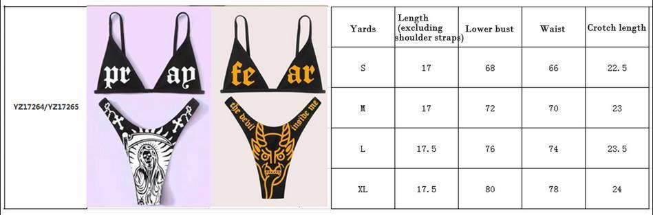 Maillots de bain drôles imprimés 2 pièces pour femmes Maillot de bain triangle festonné imprimé deux pièces pour femmes avec bas décolleté en V profond, coussinets de poitrine détachables, hauts à bretelles et bas triangulaires
