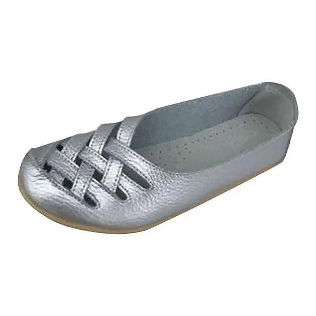 Sandales plates en cuir véritable pour femmes, élégantes, confortables, souples et antidérapantes