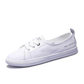Baskets en cuir véritable pour femmes Chaussures de sport décontractées à la mode Chaussures vulcanisées pour femmes Chaussures plates d'été en cuir pour femmes Baskets décontractées à lacets blanches à la mode