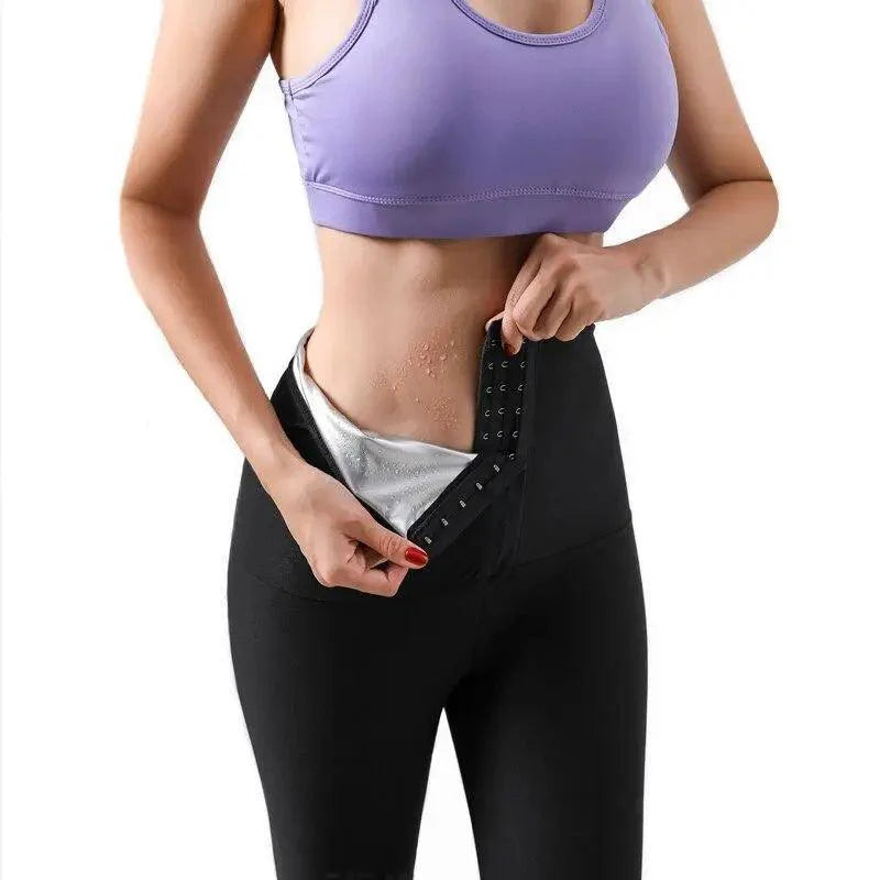 Pantalon de sauna thermique à compression chaud pour femme - Collant de sudation Thermo Leggings de sport, d'entraînement, de mise en forme du corps, de perte de poids