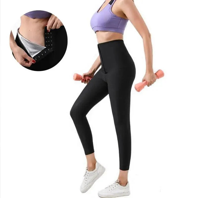 Pantalon de sauna thermique à compression chaud pour femme - Collant de sudation Thermo Leggings de sport, d'entraînement, de mise en forme du corps, de perte de poids
