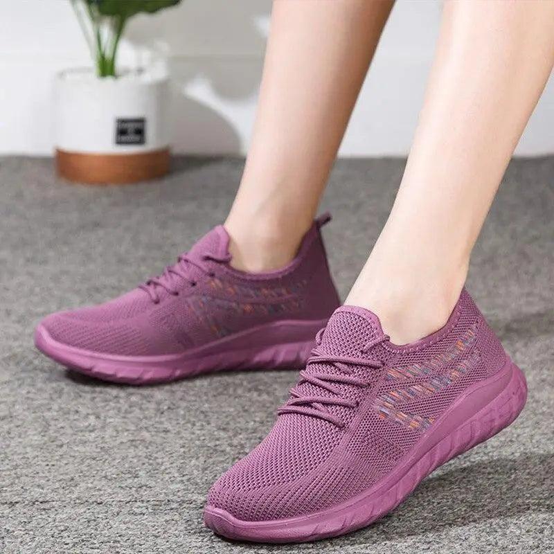 Baskets respirantes en maille pour femmes, style décontracté, printemps, élégantes, douces, de luxe