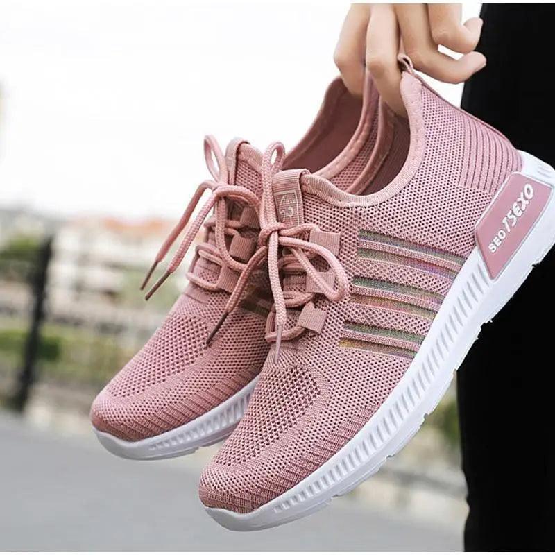 Baskets respirantes en maille pour femmes, style décontracté, printemps, élégantes, douces, de luxe