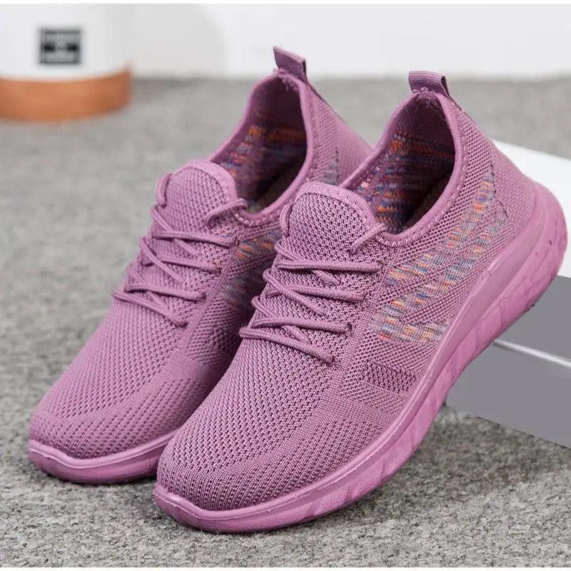 Baskets respirantes en maille pour femmes, style décontracté, printemps, élégantes, douces, de luxe