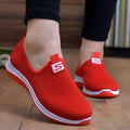 Baskets Espadrilles pour femmes Chaussures d'été en maille respirante pour femmes Chaussures de marche solides antidérapantes Chaussures décontractées Filles Tennis Baskets à enfiler Légères Confortables Baskets décontractées en maille
