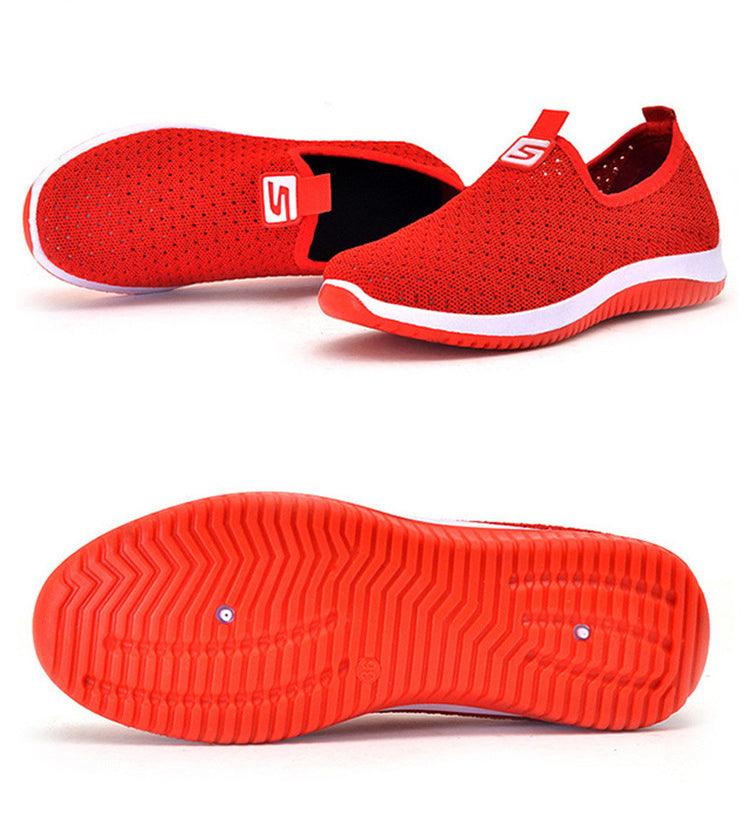 Baskets Espadrilles pour femmes Chaussures d'été en maille respirante pour femmes Chaussures de marche solides antidérapantes Chaussures décontractées Filles Tennis Baskets à enfiler Légères Confortables Baskets décontractées en maille