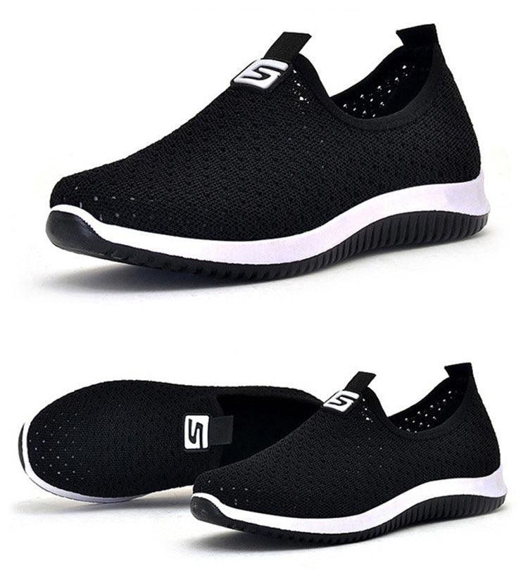 Baskets Espadrilles pour femmes Chaussures d'été en maille respirante pour femmes Chaussures de marche solides antidérapantes Chaussures décontractées Filles Tennis Baskets à enfiler Légères Confortables Baskets décontractées en maille