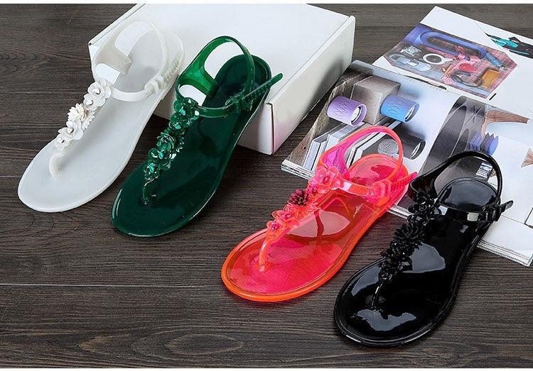 Sandales pour femmes Tongs Nouvelle Mode d'Été Plage Fleur Respirantes Antidérapantes Claquettes Plates Sandales Plates Décontractées pour Femmes Tongs Sandales Habillées à Lanières en T pour l'Été