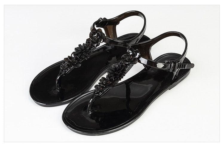 Sandales pour femmes Tongs Nouvelle Mode d'Été Plage Fleur Respirantes Antidérapantes Claquettes Plates Sandales Plates Décontractées pour Femmes Tongs Sandales Habillées à Lanières en T pour l'Été