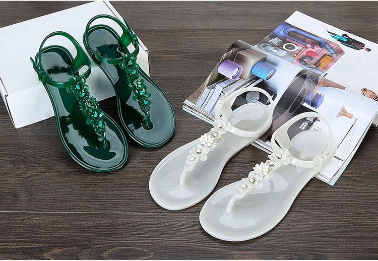 Sandales pour femmes Tongs Nouvelle Mode d'Été Plage Fleur Respirantes Antidérapantes Claquettes Plates Sandales Plates Décontractées pour Femmes Tongs Sandales Habillées à Lanières en T pour l'Été