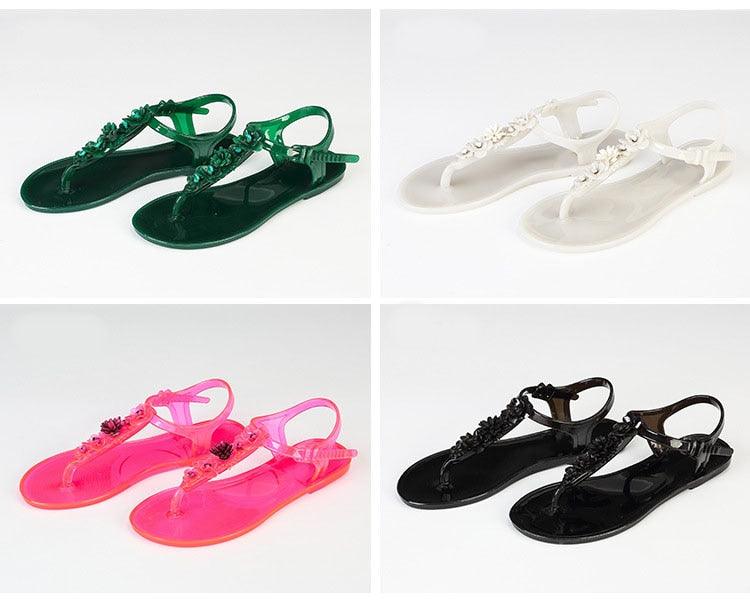 Sandales pour femmes Tongs Nouvelle Mode d'Été Plage Fleur Respirantes Antidérapantes Claquettes Plates Sandales Plates Décontractées pour Femmes Tongs Sandales Habillées à Lanières en T pour l'Été