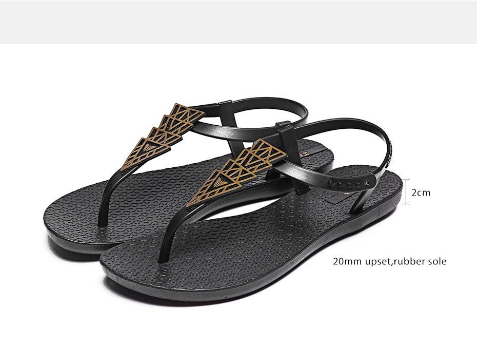 Sandales Femme Tongs d'Été Plates Femme Sandales de Plage Plates Sandales Entre-doigts Sandales T-bar Plates Décontractées d'Été de Plage Sabot Sandale