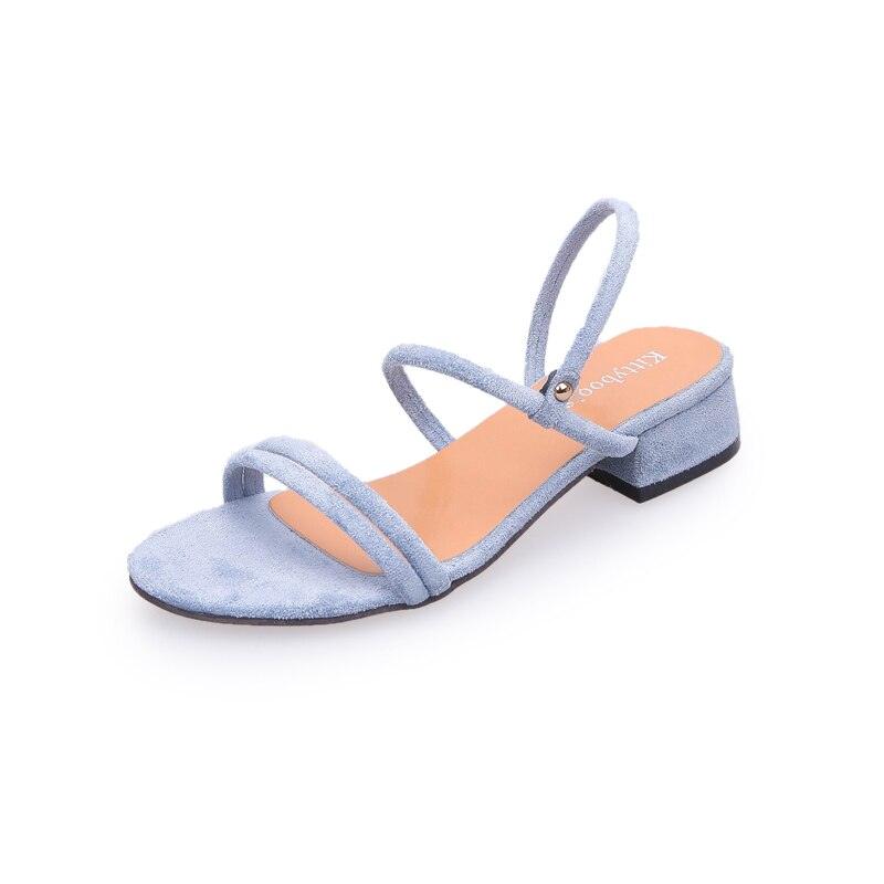 Sandales pour femmes Chaussures d'été bleues Plates Talon Claquettes Sandales pour femmes Sandales plates à lanière arrière Sandales décontractées réglables avec bout ouvert