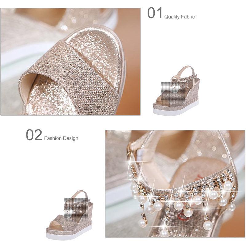 Sandales pour femmes Sandales d'été compensées à bride à boucle et bout ouvert, semelle épaisse, sandales espadrilles modernes, à lanières croisées et bride arrière, chaussures d'été à bout ouvert