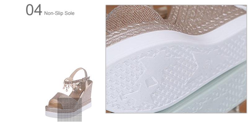 Sandales pour femmes Sandales d'été compensées à bride à boucle et bout ouvert, semelle épaisse, sandales espadrilles modernes, à lanières croisées et bride arrière, chaussures d'été à bout ouvert