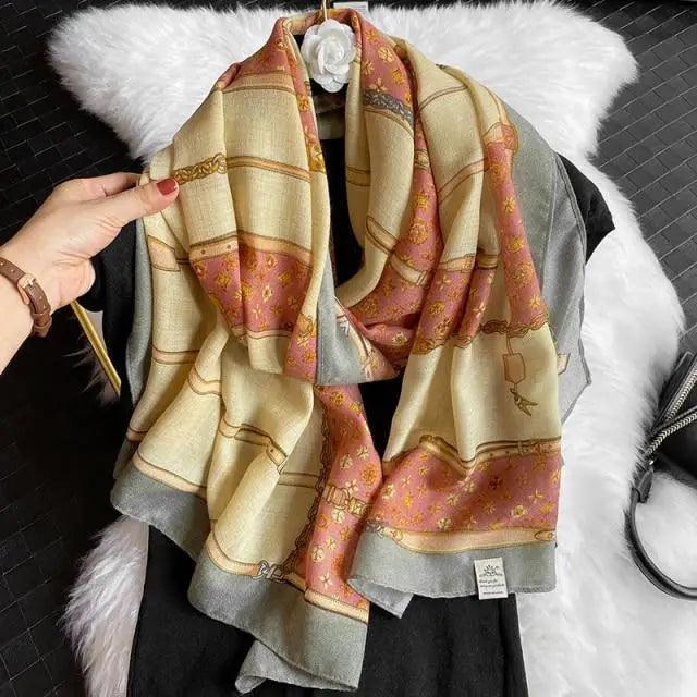 Foulard femme Imprimé léopard Coton Grande taille Écharpes pour l'hiver Châles Hiver Chaud Vêtements décontractés pour femme Jolis pompons floraux Coton ab Châles Lady Soie Wraps Foulards