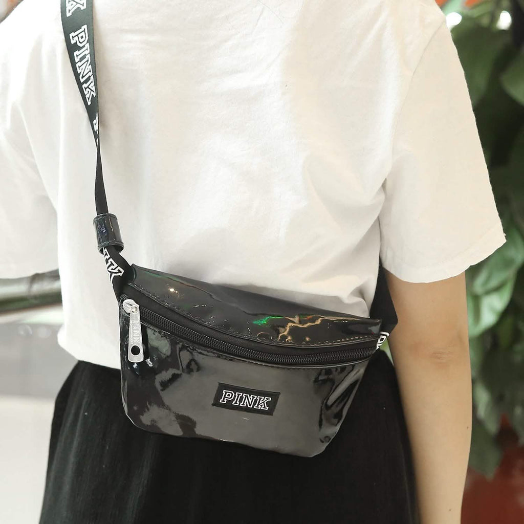 Sac banane en cuir brillant pour femme