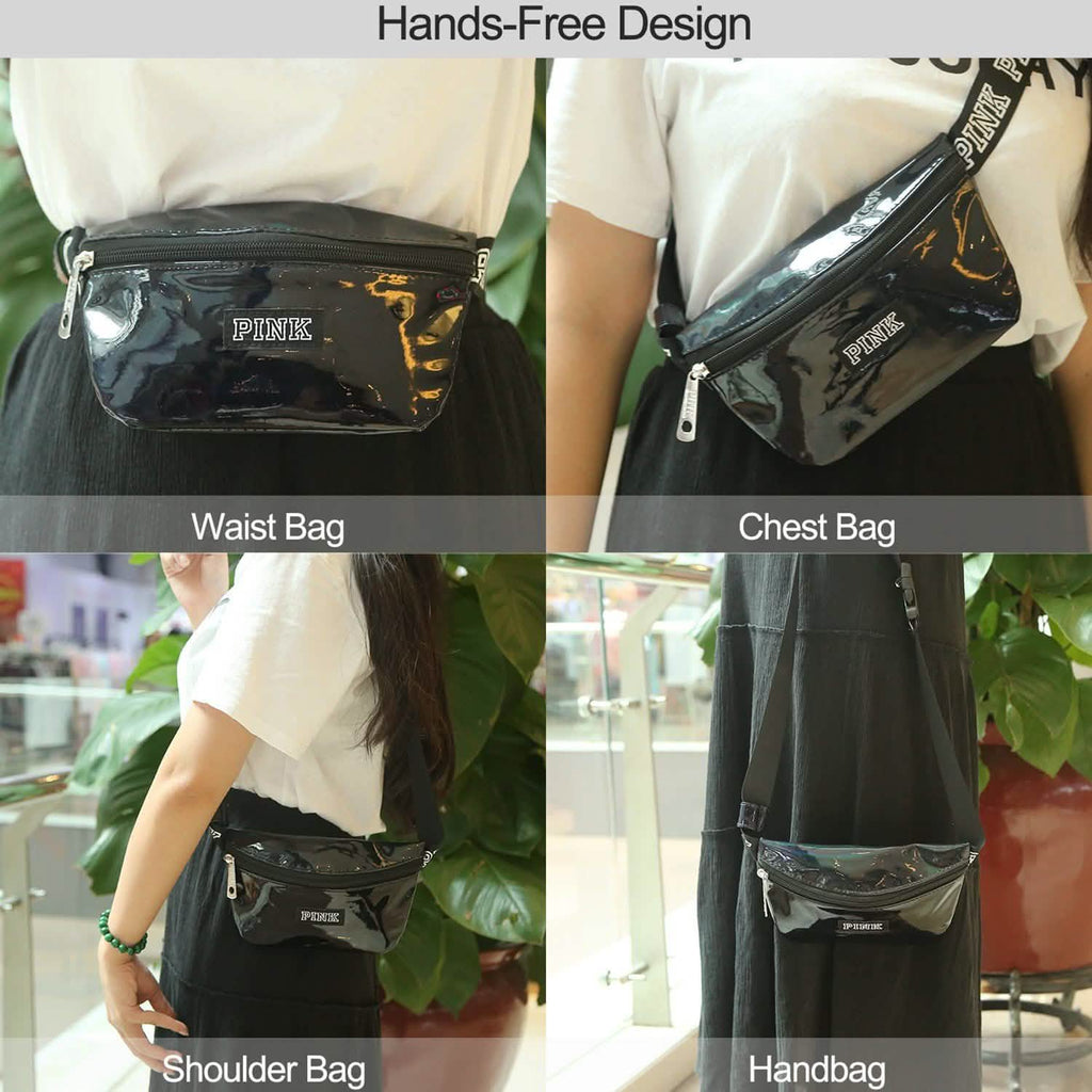 Sac banane en cuir brillant pour femme