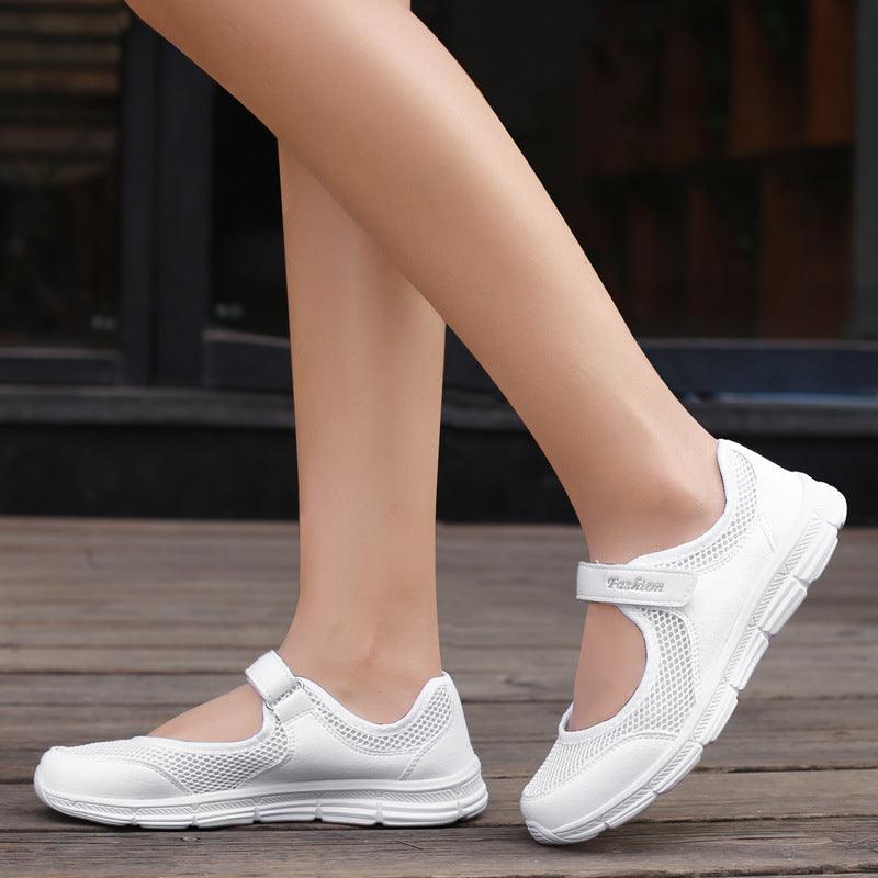 Baskets pour femmes Espadrilles Mode Respirant Maille Chaussures décontractées Chaussures plates Chaussures de travail pour femmes Respirant Maille Chaussures à enfiler pour femmes Maille Course Sport Décontracté Design
