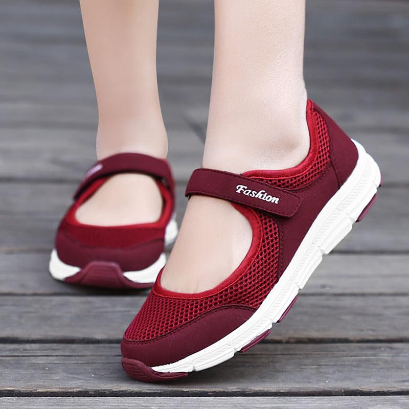 Baskets pour femmes Espadrilles Mode Respirant Maille Chaussures décontractées Chaussures plates Chaussures de travail pour femmes Respirant Maille Chaussures à enfiler pour femmes Maille Course Sport Décontracté Design