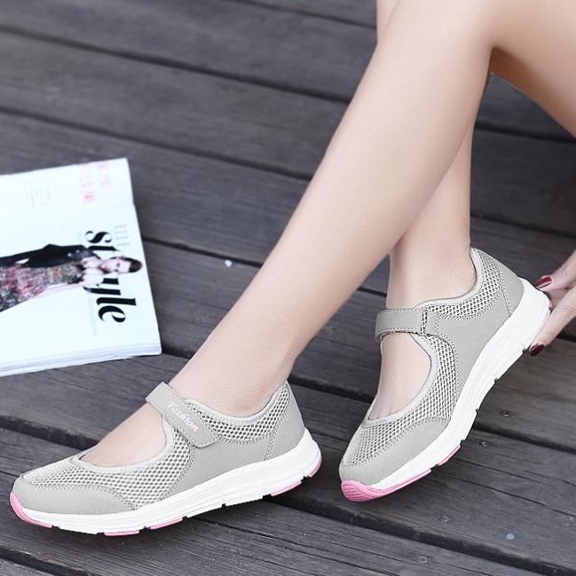 Baskets pour femmes Espadrilles Mode Respirant Maille Chaussures décontractées Chaussures plates Chaussures de travail pour femmes Respirant Maille Chaussures à enfiler pour femmes Maille Course Sport Décontracté Design