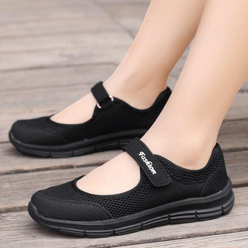 Baskets pour femmes Espadrilles Mode Respirant Maille Chaussures décontractées Chaussures plates Chaussures de travail pour femmes Respirant Maille Chaussures à enfiler pour femmes Maille Course Sport Décontracté Design