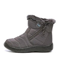 Bottes de Neige pour Femmes, Chaudes, Courtes, en Peluche, Bottines d'Hiver Confortables, à Fermeture Éclair, Chaussures Chaudes Antidérapantes, Doublées Fourrure, Courtes, Imperméables, Faciles à Enfiler, Légères pour l'Extérieur