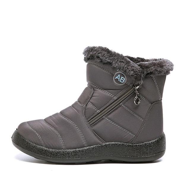 Bottes de Neige pour Femmes, Chaudes, Courtes, en Peluche, Bottines d'Hiver Confortables, à Fermeture Éclair, Chaussures Chaudes Antidérapantes, Doublées Fourrure, Courtes, Imperméables, Faciles à Enfiler, Légères pour l'Extérieur