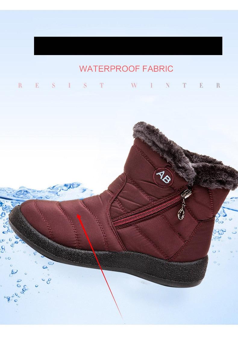 Bottes de Neige pour Femmes, Chaudes, Courtes, en Peluche, Bottines d'Hiver Confortables, à Fermeture Éclair, Chaussures Chaudes Antidérapantes, Doublées Fourrure, Courtes, Imperméables, Faciles à Enfiler, Légères pour l'Extérieur