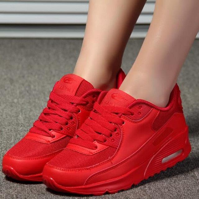 Baskets à plateforme souples pour femmes, vertes, noires, roses, respirantes, à coussin d'air, décontractées, sportives, pour femmes, mode, légères, tennis, sport, marche, athlétiques, chaussures décontractées, baskets