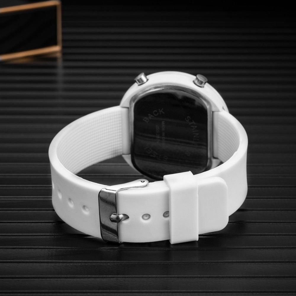 Montres LED Sportives Décontractées pour Femmes Montres Digitales Hommes Enfants Montre-Bracelet en Silicone Armée Militaire Montre Digitale Grand Cadran Sport Militaire Montres Unisexe pour Hommes Femmes Écran LED Décontractée Lumineuse Chronomètre