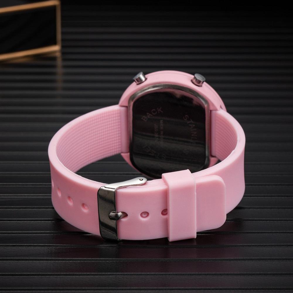 Montres LED Sportives Décontractées pour Femmes Montres Digitales Hommes Enfants Montre-Bracelet en Silicone Armée Militaire Montre Digitale Grand Cadran Sport Militaire Montres Unisexe pour Hommes Femmes Écran LED Décontractée Lumineuse Chronomètre
