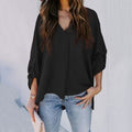Chemisier col en V printemps-automne pour femmes