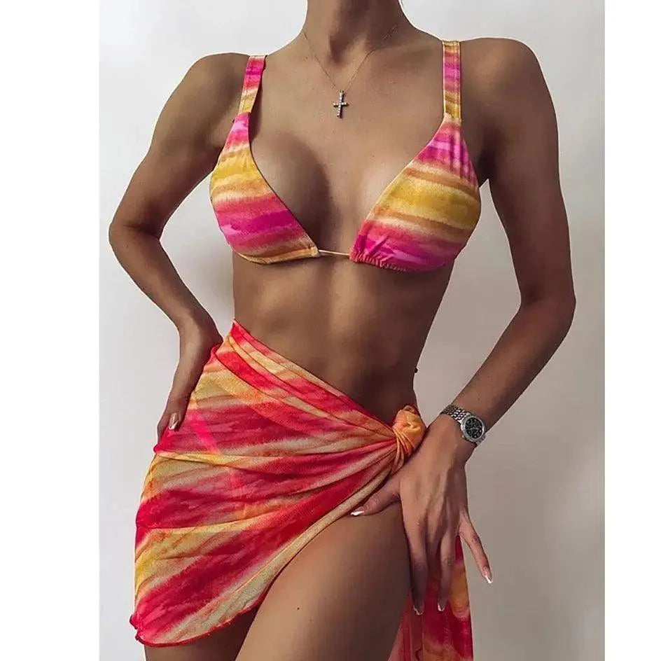 Maillot de bain femme de haute qualité, ensemble bikini string, maillot de bain femme, ensemble 3 pièces.