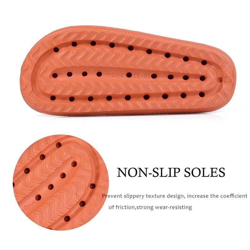 Chaussons épais à plateforme pour femmes, mode d'été, semelle souple en EVA, sandales de plage, chaussures de maison douces à bout ouvert, antidérapantes, pour la douche, le spa, la piscine, la salle de sport, pour l'intérieur et l'extérieur