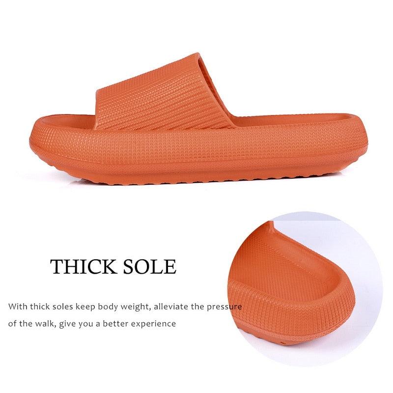 Chaussons épais à plateforme pour femmes, mode d'été, semelle souple en EVA, sandales de plage, chaussures de maison douces à bout ouvert, antidérapantes, pour la douche, le spa, la piscine, la salle de sport, pour l'intérieur et l'extérieur