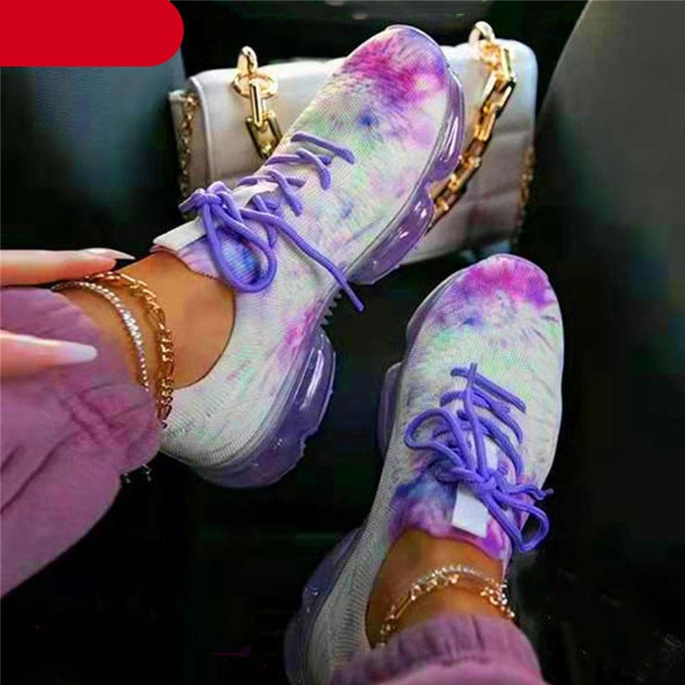 Baskets Tendance pour Femmes - Coussinets et Lacets - Chaussures de Sport Légères et Respirantes pour la Course à Pied, l'Entraînement en Extérieur - Idéales Printemps/Été pour Couples